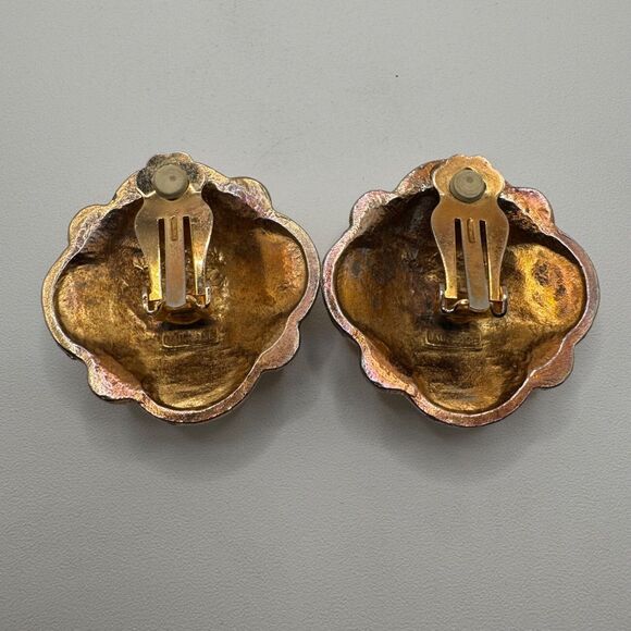 Vintage Dauplaise Clip-on Earrings Faux Pearls Gold Tone Setting 80s-90s - Picture 8 of 11